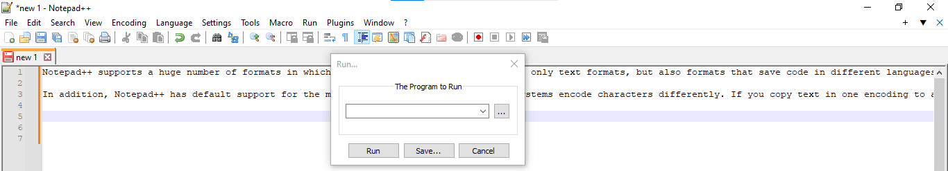 Running code in Notepad++